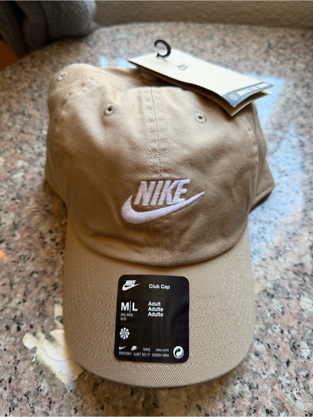 Nike Club Cap in Tan with White Logo